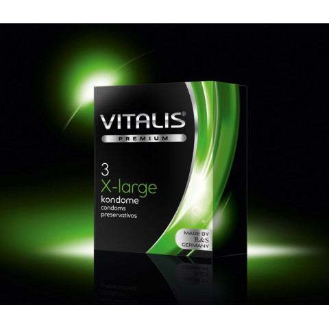 Презервативы для большого размера Vitalis Large, 3 шт Презервативы для большого размера Vitalis Large, 3 шт
