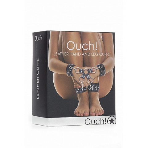 Комплект для бондажа Leather Hand And Legcuffs - Shotsmedia