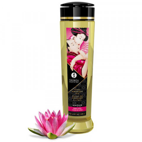 Shunga Amour - массажное масло с ароматом лотоса, 240 мл.
