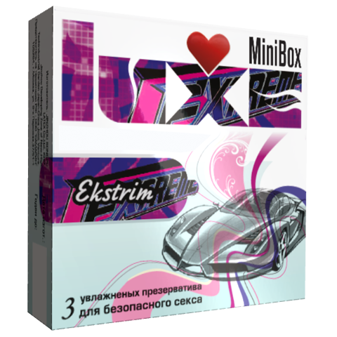Презервативы ребристые Экстрим - Luxe Minibox, 3 шт