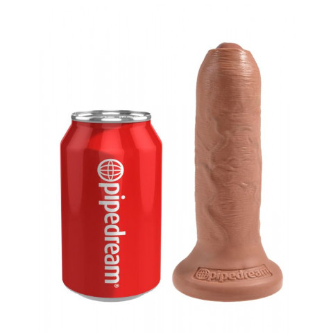 Реалистичный фаллос с крайней плотью на присоске King Cock 6 - Pipedream, 16.5 см