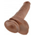 Фаллоимитатор-мулат с мошонкой Cock with Balls на присоске - 26.7 см