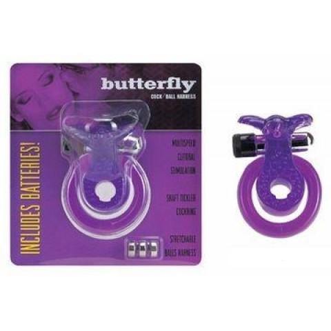 Виброкольцо с петлей для мошонки Butterfly, 1.8 см