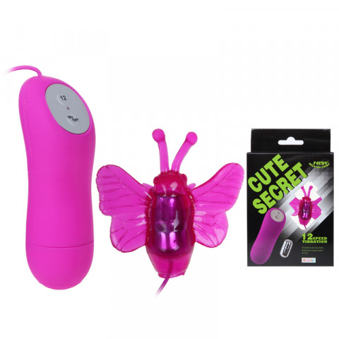 Миниатюрный клиторальный вибратор в виде бабочки Cute Secret - Baile, 7 см