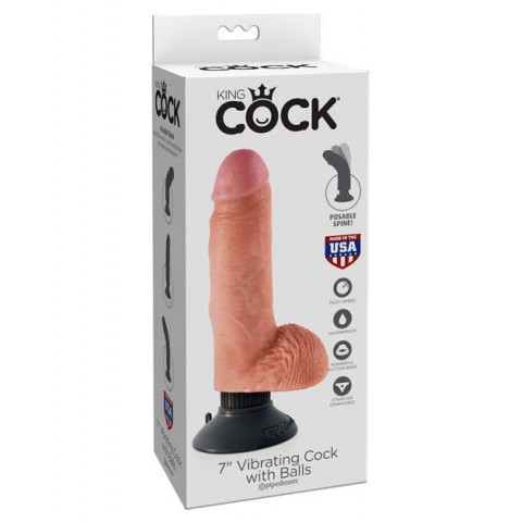 Реалистичный вибратор на съемной присоске King Cock 8 - Pipedream, 20.3 см